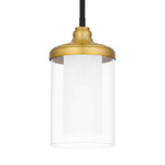 Rowland Mini Pendant - Matte Black / Clear