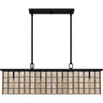 Seigler Linear Pendant - Matte Black / Tan