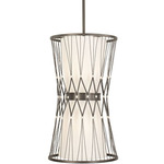 Joliet Tall Pendant - Bronze / White Linen