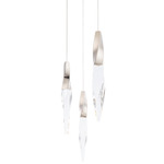 Kindjal Round Multi Light Pendant - Polished Nickel / Crystal