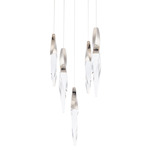 Kindjal Round Multi Light Pendant - Polished Nickel / Crystal