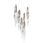 Kindjal Round Multi Light Pendant - Polished Nickel / Crystal