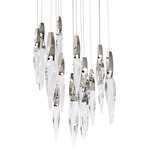 Kindjal Round Multi Light Pendant - Polished Nickel / Crystal