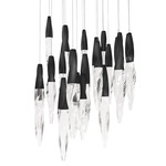 Kindjal Round Multi Light Pendant - Black / Crystal