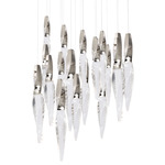 Kindjal Round Multi Light Pendant - Polished Nickel / Crystal