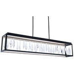 Mirage Linear Pendant - Black / Crystal