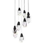 Martini Color-Select Round Multi Light Pendant - Black / Optic Crystal