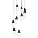 Martini Color-Select Round Multi Light Pendant - Black / Optic Haze Quartz