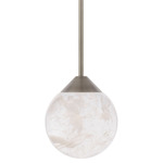 Quest Mini Color-Select Pendant - Brushed Nickel / Optic Haze Quartz