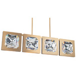 Enchante Linear Pendant - Aged Brass / Crystal