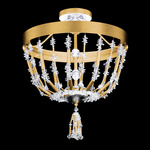 Bali Semi Flush Ceiling Light - Heirloom Gold / Optic Crystal