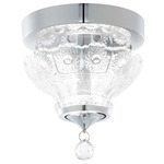 Sterling Semi Flush Ceiling Light - Polished Chrome / Heritage Crystal