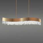 Soleil Linear Pendant - Aged Brass / Optic Crystal