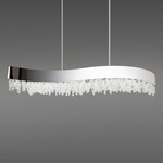 Soleil Linear Pendant - Polished Nickel / Optic Crystal