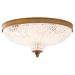 Roma Wall / Ceiling Light - Aged Brass / Optic Crystal