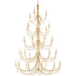 Brentwood Tiered Chandelier - French Gold / Crystal