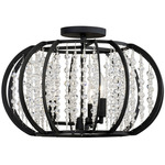 Caesar Semi Flush Ceiling Light - Carbon / Crystal