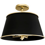 Coco Semi Flush Ceiling Light - French Gold / Matte Black