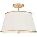 Coco Semi Flush Ceiling Light - French Gold / Matte White