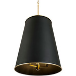 Coco Foyer Pendant - French Gold / Matte Black