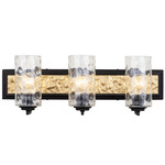 Hammer Time Bathroom Vanity Light - Carbon / French Gold / Clear