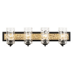 Hammer Time Bathroom Vanity Light - Carbon / French Gold / Clear