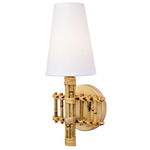 Nevis Wall Sconce - French Gold / Bamboo / White