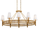 Nevis Linear Pendant - French Gold / Bamboo / White