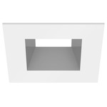 ECO 5IN Square Fixed Downlight Trim - White / Silver