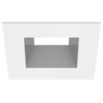 ECO 5IN Square Fixed Downlight Trim - White / Silver