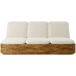 Bohemian 72 Sofa - Antique Gloss Rattan / Lupo Diagonal Boucle 7