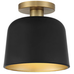 Abigail Ceiling Light Fixture - Natural Brass / Matte Black