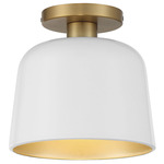 Abigail Ceiling Light Fixture - Natural Brass / White