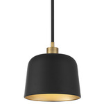 Abigail Mini Pendant - Natural Brass / Matte Black