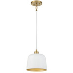 Abigail Mini Pendant - Natural Brass / White