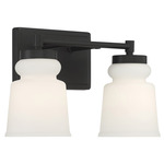 Brandi Bathroom Vanity Light - Matte Black / Milk