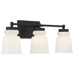 Brandi Bathroom Vanity Light - Matte Black / Milk