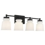 Brandi Bathroom Vanity Light - Matte Black / Milk