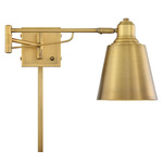 Candiace Swing-arm Plug-in Wall Sconce - Natural Brass