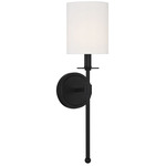 Carole Wall Sconce - Matte Black / White