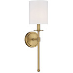 Carole Wall Sconce - Natural Brass / White