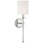 Carole Wall Sconce - Polished Nickel / White