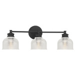 Carolyn Bathroom Vanity Light - Matte Black / Clear