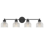 Carolyn Bathroom Vanity Light - Matte Black / Clear