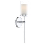 Torch Wall Sconce - Chrome / Clear/ Opal