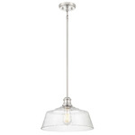 Jennifer Pendant - Polished Nickel / Clear Water