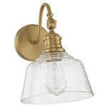 Jennifer Wall Sconce - Natural Brass / Clear Water