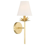 Janet Torch Wall Sconce - True Gold / White Linen