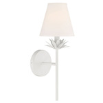 Janet Torch Wall Sconce - White / White Linen
