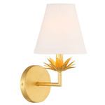 Janet Wall Sconce - True Gold / White Linen